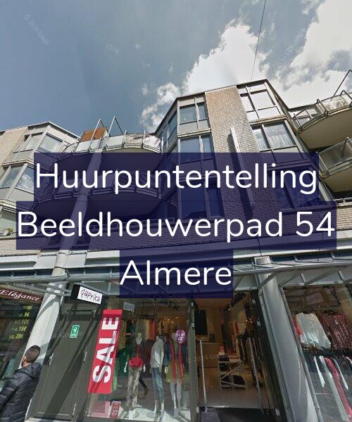 Foto gevel Huurpuntentelling voor Beeldhouwerpad 54, Almere