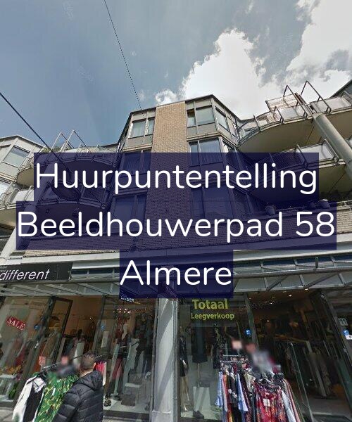 Foto gevel Huurpuntentelling voor Beeldhouwerpad 58, Almere
