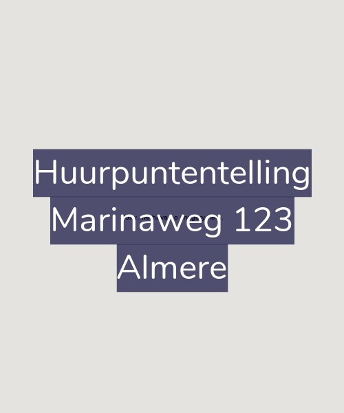 Foto gevel Huurpuntentelling voor Marinaweg 123, Almere