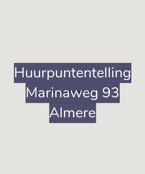Foto gevel Huurpuntentelling voor Marinaweg 93, Almere