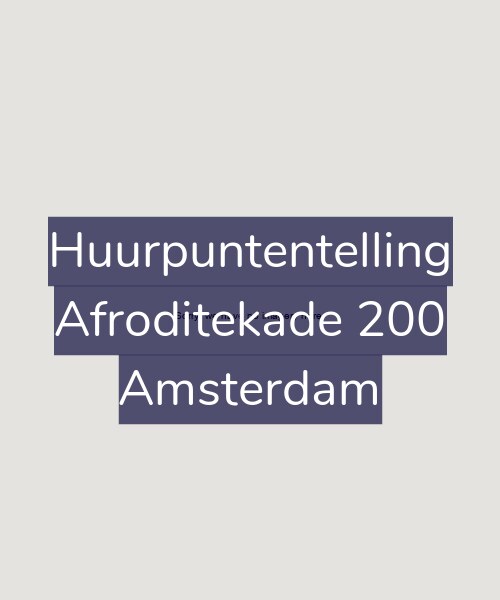 Foto gevel Huurpuntentelling voor Afroditekade 200, Amsterdam