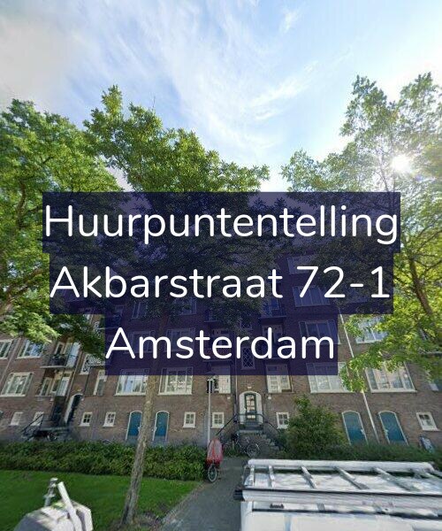 Foto gevel Huurpuntentelling voor Akbarstraat 72-1, Amsterdam