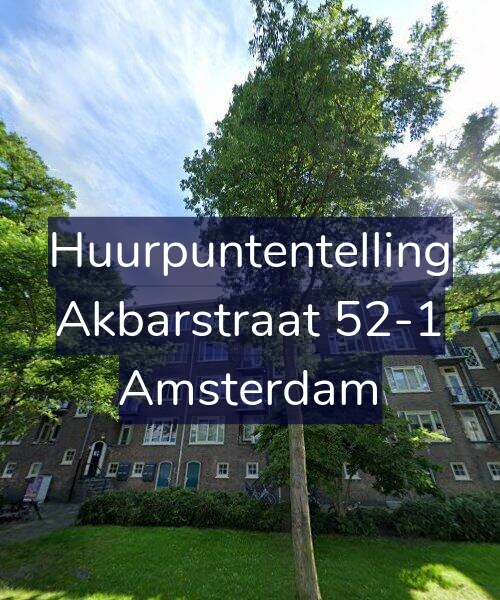 Foto gevel Huurpuntentelling voor Akbarstraat 52-1, Amsterdam