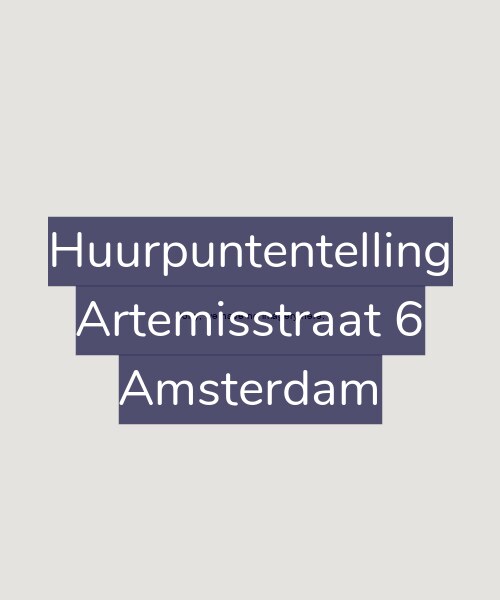 Foto gevel Huurpuntentelling voor Artemisstraat 6, Amsterdam