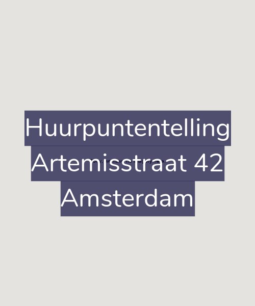 Foto gevel Huurpuntentelling voor Artemisstraat 42, Amsterdam