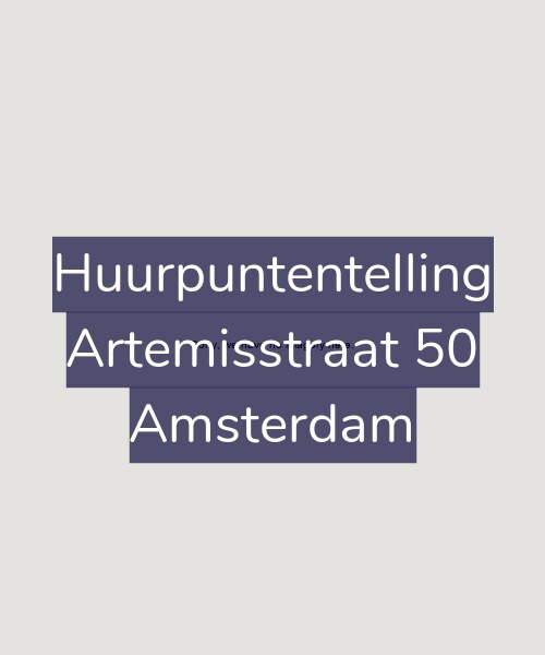 Foto gevel Huurpuntentelling voor Artemisstraat 50, Amsterdam