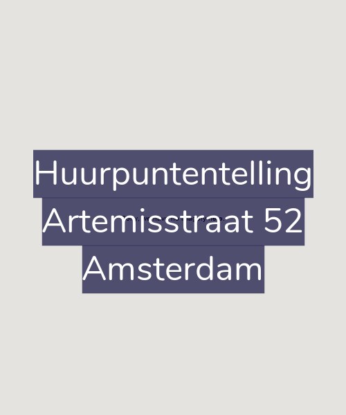 Foto gevel Huurpuntentelling voor Artemisstraat 52, Amsterdam