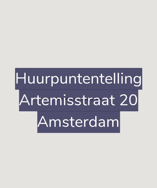 Foto gevel Huurpuntentelling voor Artemisstraat 20, Amsterdam
