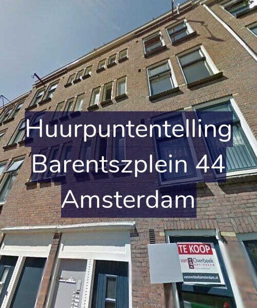 Foto gevel Huurpuntentelling voor Barentszplein 44, Amsterdam