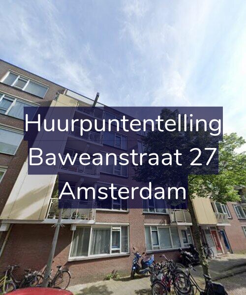 Foto gevel Huurpuntentelling voor Baweanstraat 27, Amsterdam
