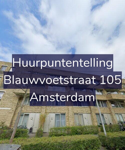 Foto gevel Huurpuntentelling voor Blauwvoetstraat 105, Amsterdam