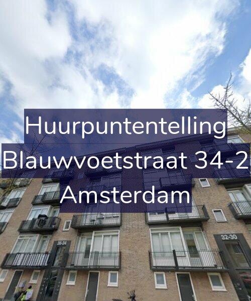 Foto gevel Huurpuntentelling voor Blauwvoetstraat 34-2, Amsterdam