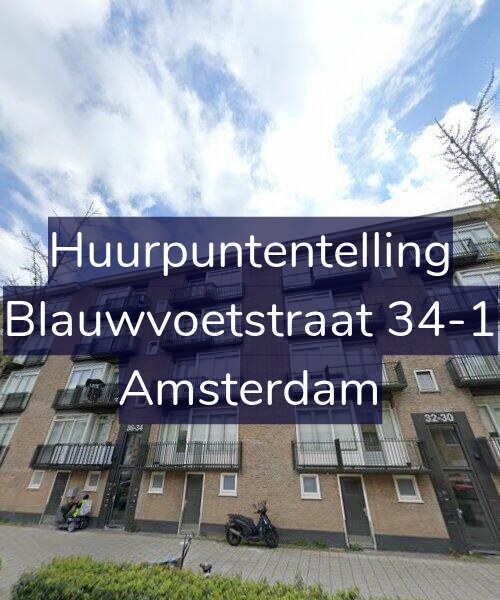 Foto gevel Huurpuntentelling voor Blauwvoetstraat 34-1, Amsterdam