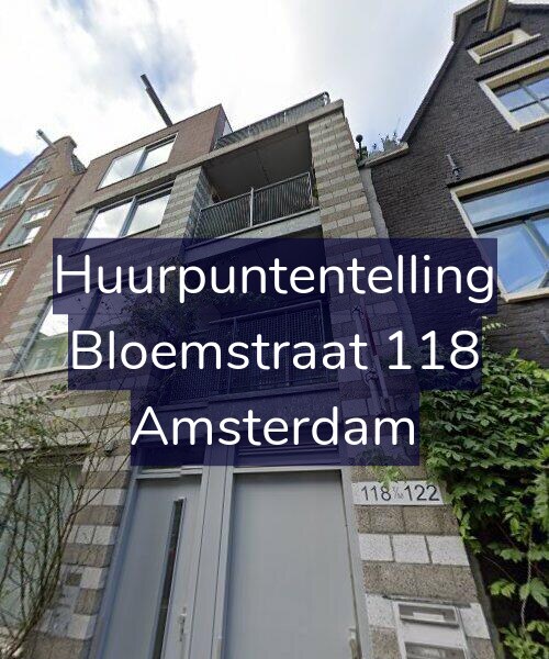 Foto gevel Huurpuntentelling voor Bloemstraat 118, Amsterdam