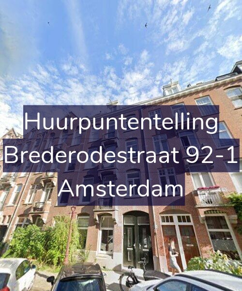 Foto gevel Huurpuntentelling voor Brederodestraat 92-1, Amsterdam