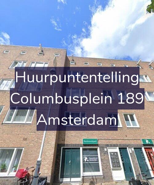 Foto gevel Huurpuntentelling voor Columbusplein 189, Amsterdam