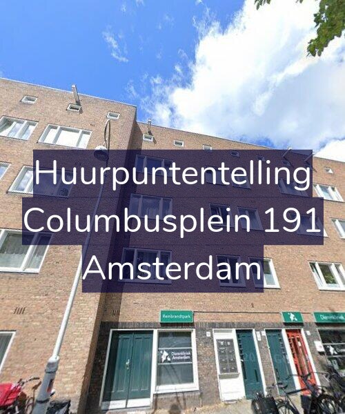 Foto gevel Huurpuntentelling voor Columbusplein 191, Amsterdam