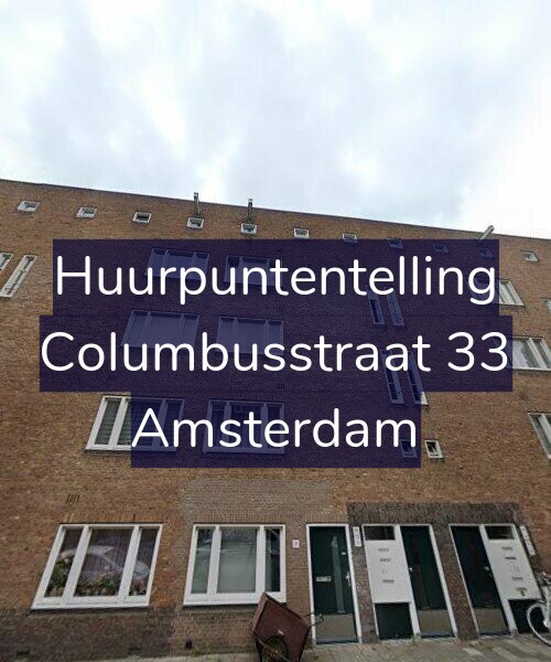 Foto gevel Huurpuntentelling voor Columbusstraat 33, Amsterdam