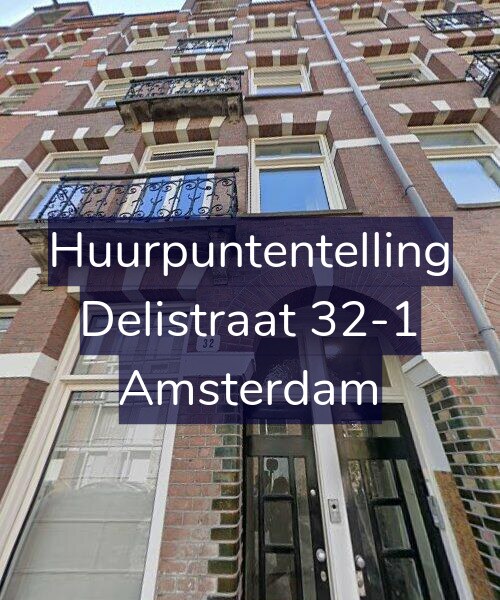Foto gevel Huurpuntentelling voor Delistraat 32-1, Amsterdam