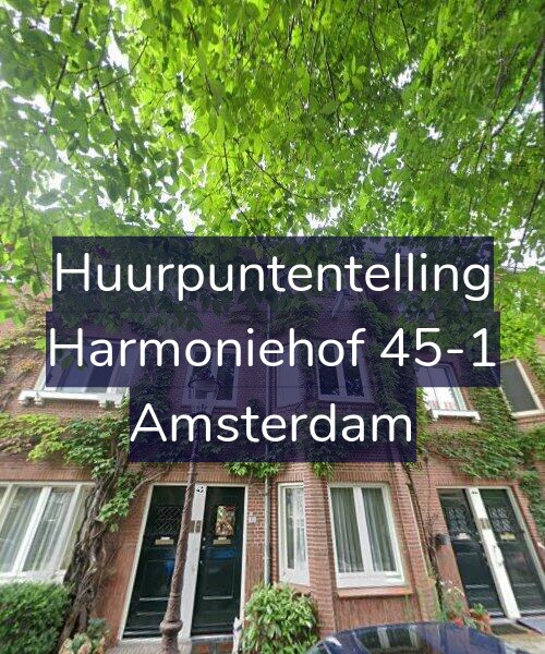 Foto gevel Huurpuntentelling voor Harmoniehof 45-1, Amsterdam