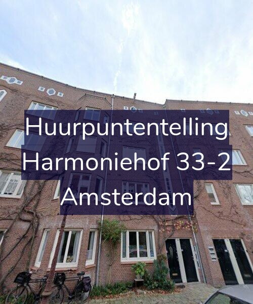 Foto gevel Huurpuntentelling voor Harmoniehof 33-2, Amsterdam