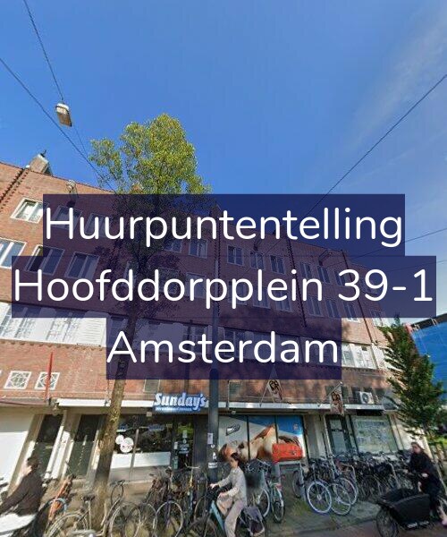 Foto gevel Huurpuntentelling voor Hoofddorpplein 39-1, Amsterdam