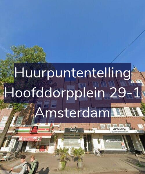 Foto gevel Huurpuntentelling voor Hoofddorpplein 29-1, Amsterdam