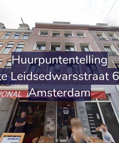 Foto gevel Huurpuntentelling voor Korte Leidsedwarsstraat 60-G, Amsterdam