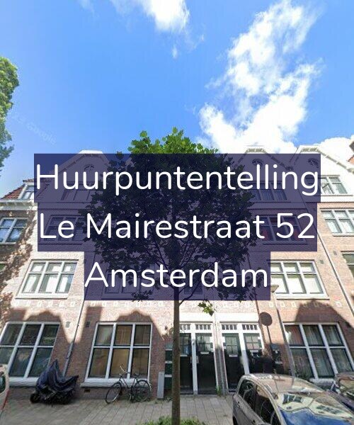Foto gevel Huurpuntentelling voor Le Mairestraat 52, Amsterdam