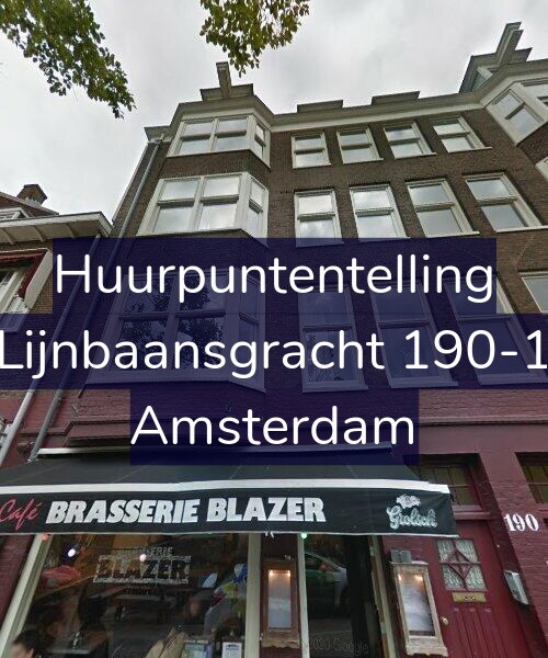 Foto gevel Huurpuntentelling voor Lijnbaansgracht 190-1, Amsterdam