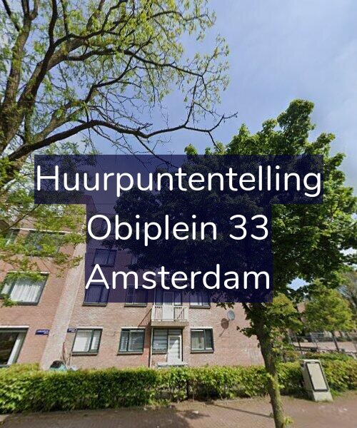 Foto gevel Huurpuntentelling voor Obiplein 33, Amsterdam
