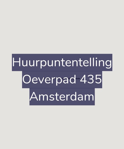 Foto gevel Huurpuntentelling voor Oeverpad 435, Amsterdam