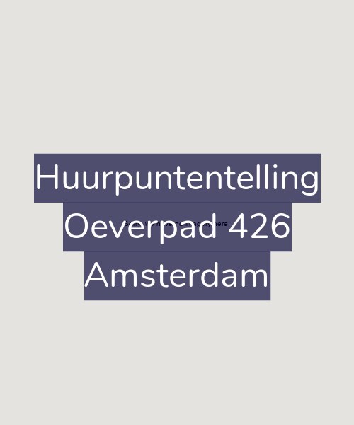Foto gevel Huurpuntentelling voor Oeverpad 426, Amsterdam