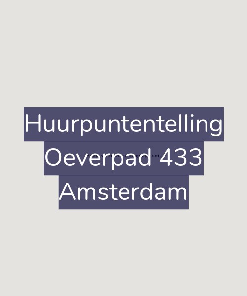 Foto gevel Huurpuntentelling voor Oeverpad 433, Amsterdam
