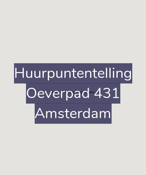 Foto gevel Huurpuntentelling voor Oeverpad 431, Amsterdam