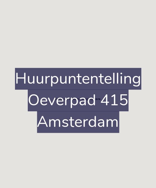 Foto gevel Huurpuntentelling voor Oeverpad 415, Amsterdam