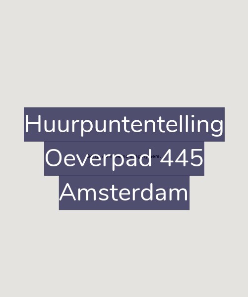 Foto gevel Huurpuntentelling voor Oeverpad 445, Amsterdam