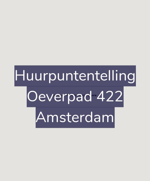 Foto gevel Huurpuntentelling voor Oeverpad 422, Amsterdam