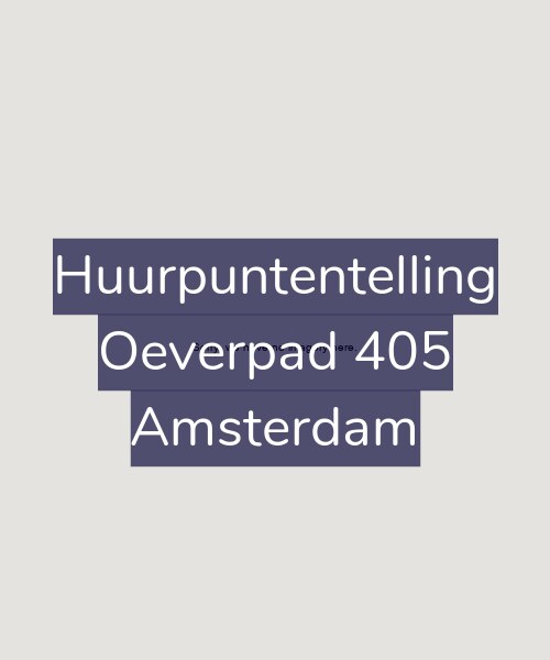 Foto gevel Huurpuntentelling voor Oeverpad 405, Amsterdam