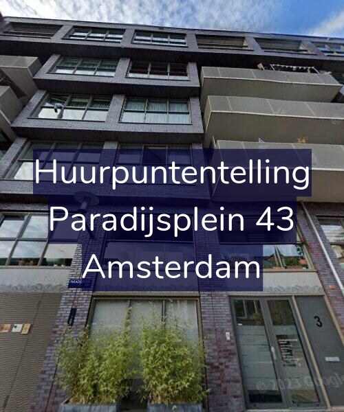 Foto gevel Huurpuntentelling voor Paradijsplein 43, Amsterdam