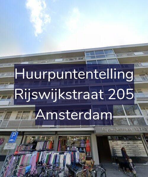 Foto gevel Huurpuntentelling voor Rijswijkstraat 205, Amsterdam