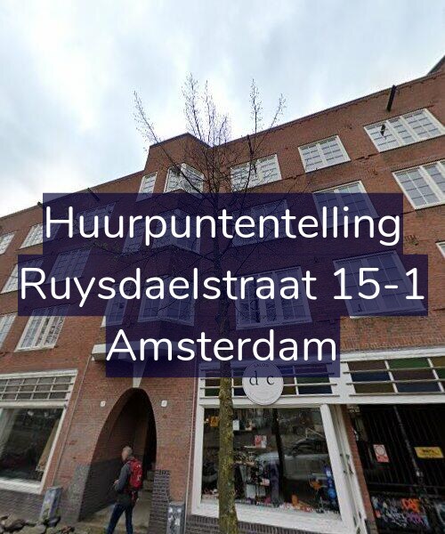 Foto gevel Huurpuntentelling voor Ruysdaelstraat 15-1, Amsterdam