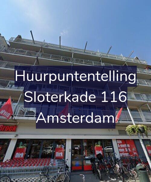 Foto gevel Huurpuntentelling voor Sloterkade 116, Amsterdam