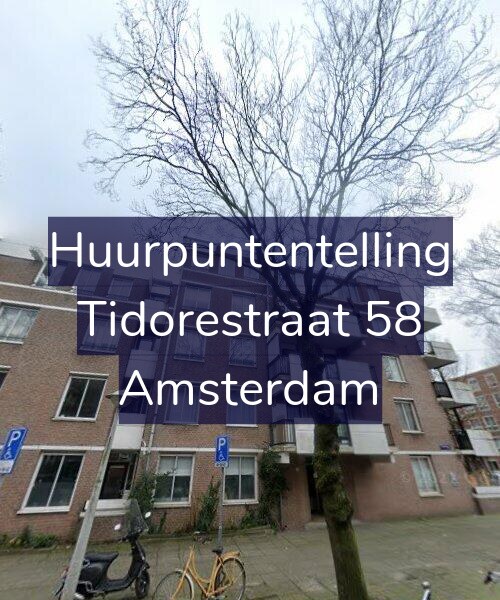 Foto gevel Huurpuntentelling voor Tidorestraat 58, Amsterdam
