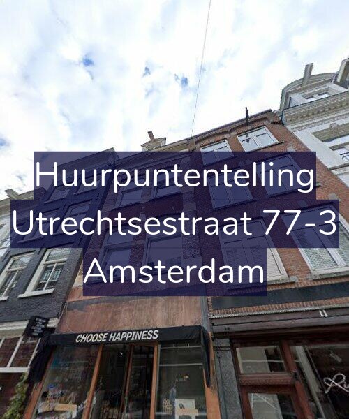 Foto gevel Huurpuntentelling voor Utrechtsestraat 77-3, Amsterdam