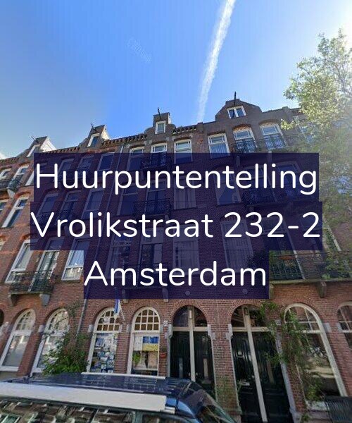 Foto gevel Huurpuntentelling voor Vrolikstraat 232-2, Amsterdam