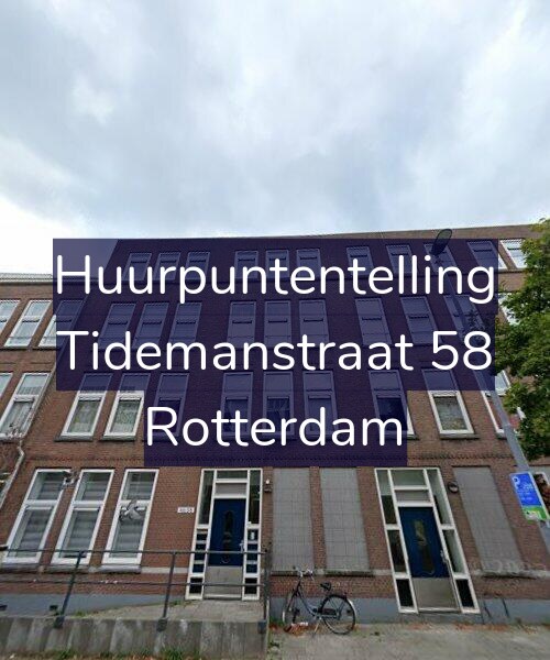 Foto gevel Huurpuntentelling voor Tidemanstraat 58, Rotterdam